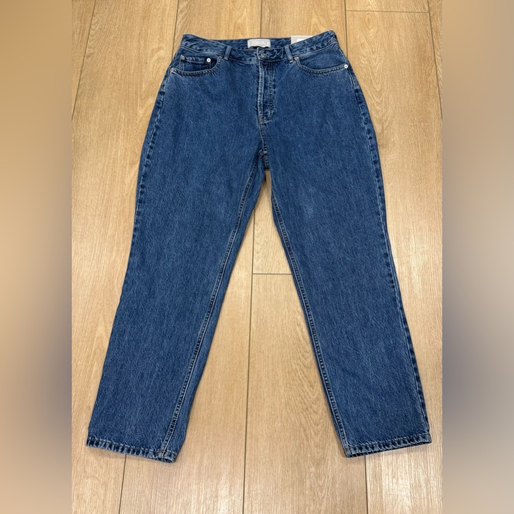 Everlane Curvy 90s Cheeky Straight Jeans NWT High Rise Medium Blue 32
